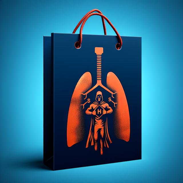 capture 3d levitating high-tech logo store called 'lung heroes' logo's design features symbolic representation lung which ...