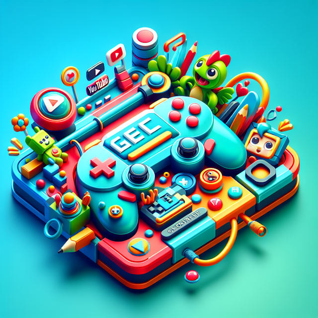 realistic 3d logo meant kids' animation gaming channel logo not contain any but vibrant playful colorful dynamic engaging ...