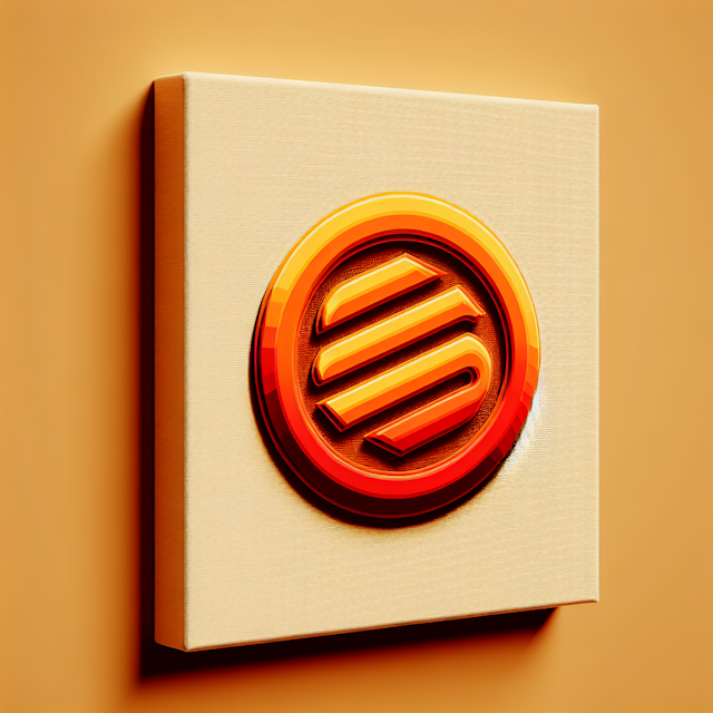 generate realistic 3d featuring logo canvas logo have retro design orange-red color vibrant orange primary elements make s...