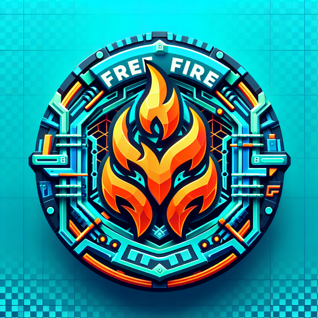 please generate transparent 3d logo gaming channel specifically focused free fire games logo incorporate high-tech design ...