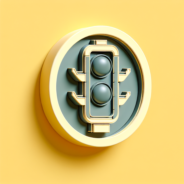 generate realistic 3d consisting ai traffic light logo design must realistic composed light yellow color slate gray as pre...