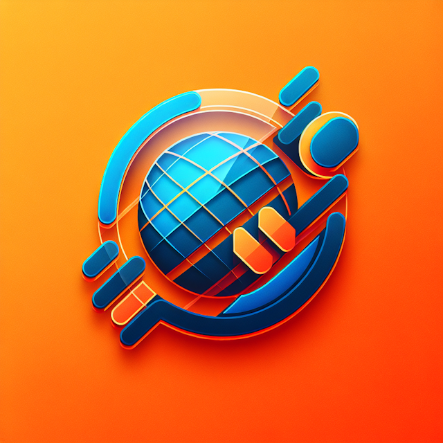 transparent 3d logo program focusing sports news logo exhibit modern design aesthetic vibrant orange color primary element...