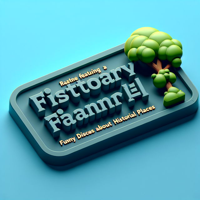 3d fantasy-style logo fictional channel featuring funny discourses about historical places design have medium slate blue p...