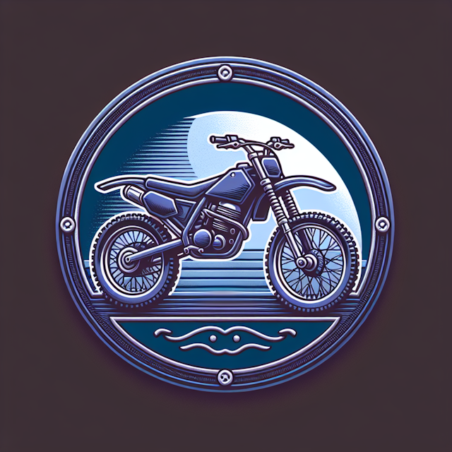 realistic 3d dirt bike incorporate vintage design aesthetic color medium slate blue primary elements bike design blue viol...