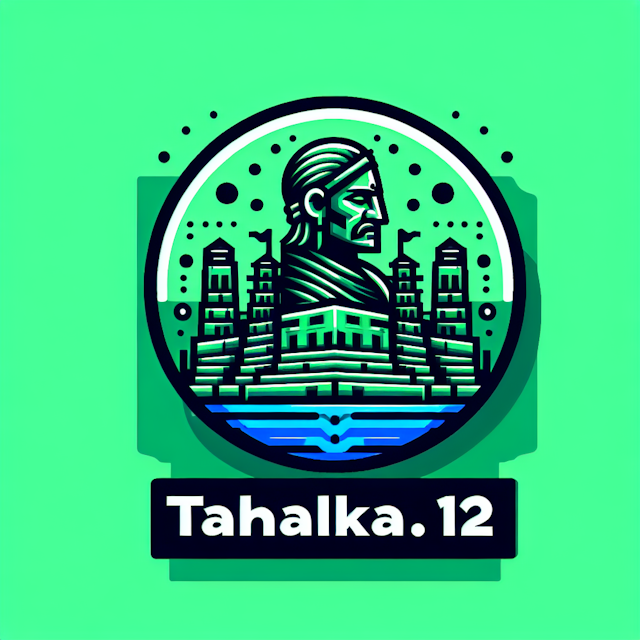 transparent 3d logo featuring historical representative element bhojpuriya history given term 'tahalka12' logo designed sc...