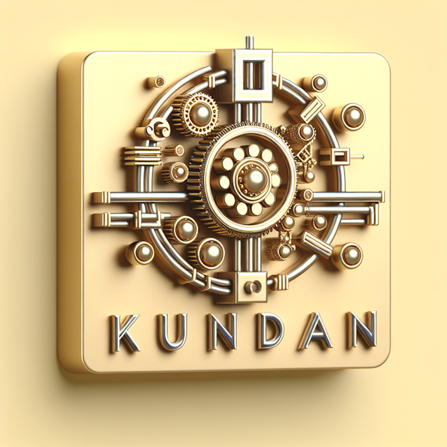 3d rendering logo showcasing kundan jewelry design heavily influenced by industrial aesthetics color light yellow primary ...