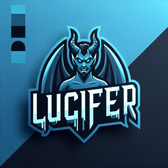 design realistic 3d logo gaming channel logo channel evil devilish aesthetic word 'lucifer' prominently featured use palet...