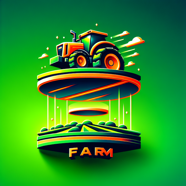 illustrate levitating three-dimensional logo farming-oriented video vlog design logo high-tech modern it primarily feature...