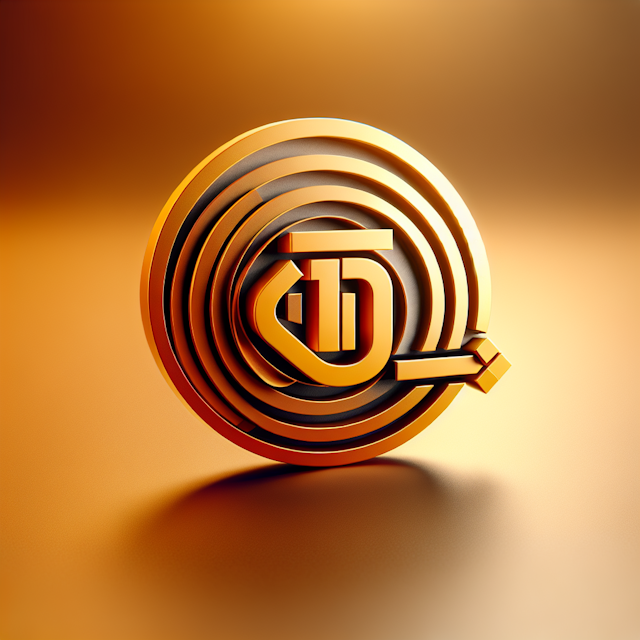 three-dimensional realistic logo generic news channel inspired by modern design elements logo gold while primary elements ...