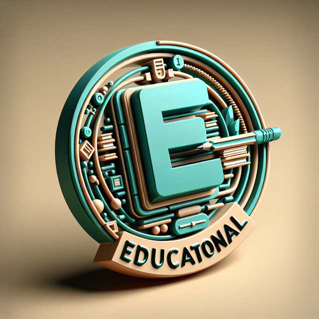 generate 3d logo encapsulates principles objectives educational blog channel logo's design evoke learning wisdom developme...