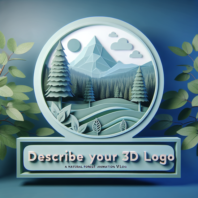 3d realistic featuring natural forest animation vlog logo have modern design represents serenity tranquility typically ass...