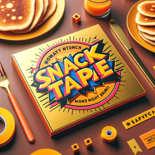 realistic 3d imagery showing logo distinct style brings memories childhood comics monday night brunch setting emphasize st...