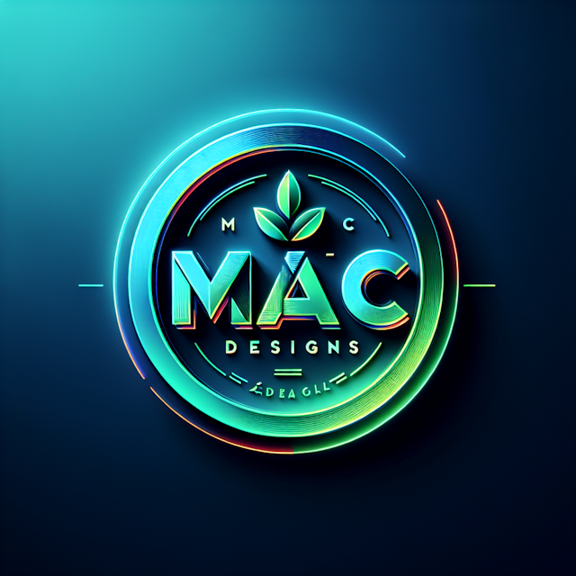 futuristic-themed circular logo aesthetic 3d transparency it carries gradient seamlessly transitioning teal blue center le...