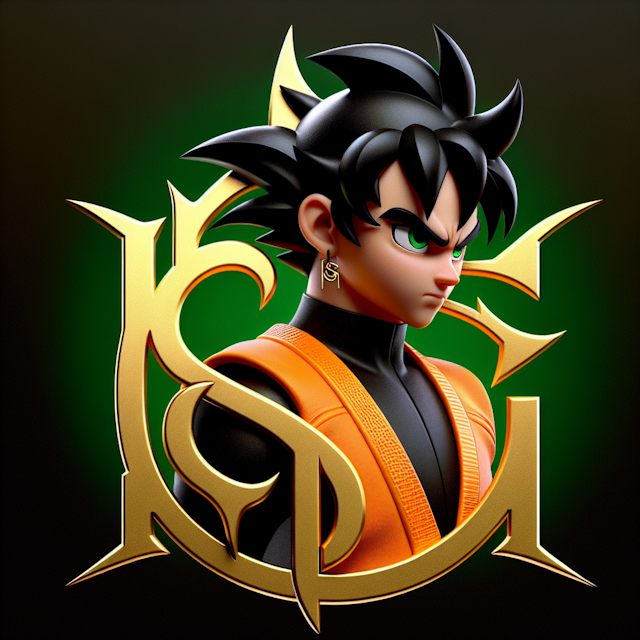 realistic 3d featuring character reminiscent popular martial artist animated series spiky black hair wearing recognizable ...