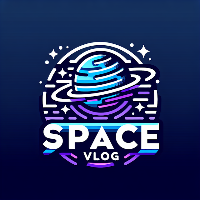 generate 3d high-tech logo design show called 'space vlog' logo give levitation color medium slate blue while primary elem...