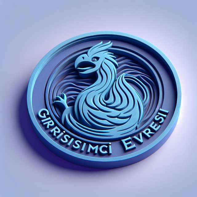 generate realistic 3d logo named 'girişimci evresi' logo have lifelike design medium slate blue as color blue violet prima...