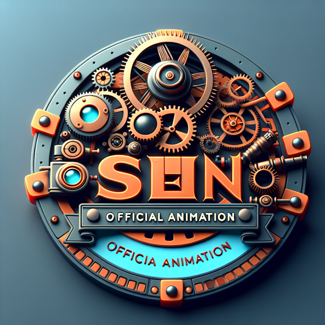 realistic 3d representing theme films animation logo embody steampunk design incorporating clockwork elements industrial m...