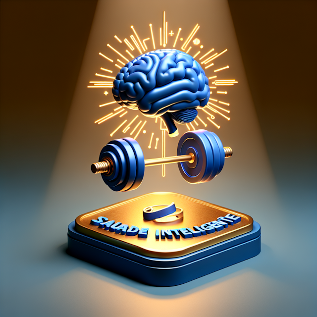 levitating 3d logo featuring weightlifting dumbbells brain both representing human intelligence style logo inspired by cyb...