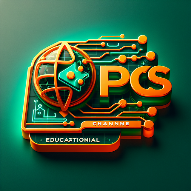 realistic 3d rendering educational channel logo design incorporate high-tech motif bright green color while primary elemen...