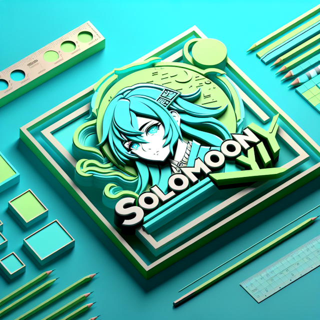 3d style aware anime prominently feature logo realistic design turquoise additionally primary elements design colored brig...