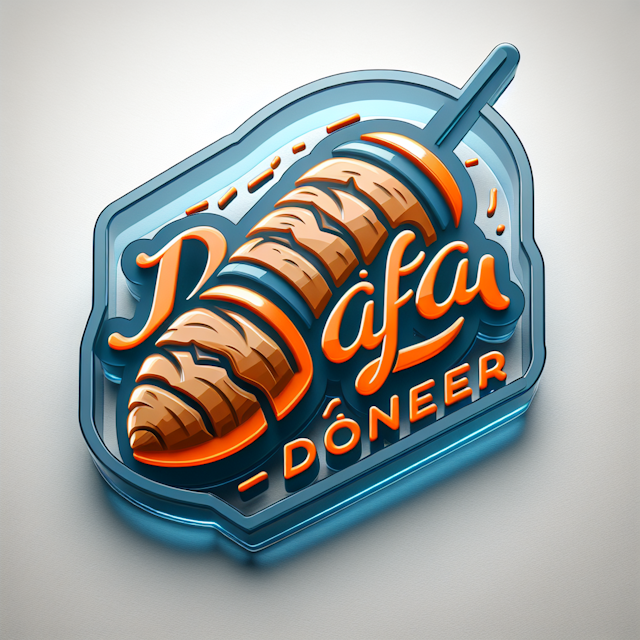 imagine modernly designed transparent 3d logo showcasing concept döner kebab 3d logo medium slate blue as its color vibran...