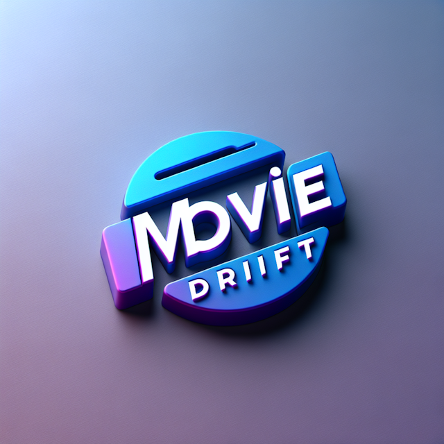 realistic 3d logo movie review channel named 'movie drift' logo have modern design aesthetic color logo medium slate blue ...