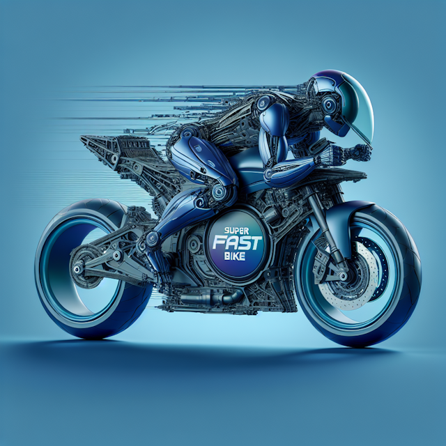 generate realistic 3d cutting-edge ai-driven motorcycle known its incredible speed potentially perilous nature motorcycle'...