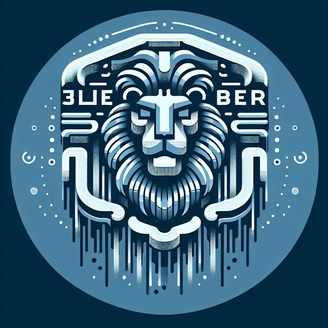 generate 3d logo levitating air futuristic design primary feature logo majestic lion color medium slate blue while primary...