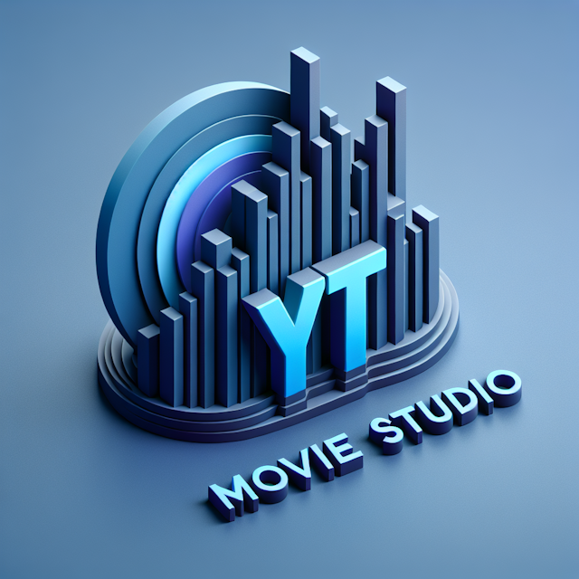 three-dimensional logo movie studio design realistic color logo medium slate blue primary elements decked out blue violet ...