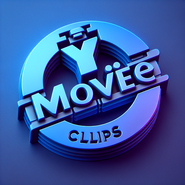 generate 3d logo realistic design movies channel color logo medium slate blue blue-violet hue being used focal elements te...