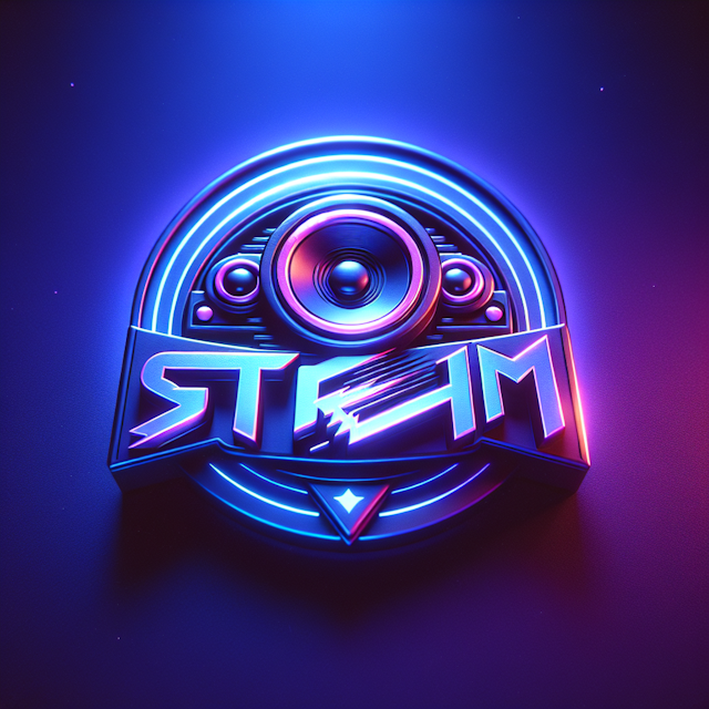 render 3d logo exudes glowing aura logo inspired by aesthetics retro 90s racing games resonates hard bounce music genre sy...