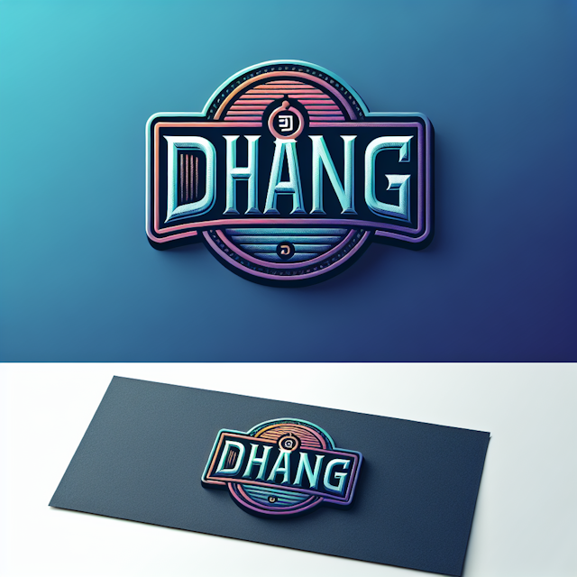 craft gradient 3d logo intended insurance industry spotlighting word 'dhang' prominent position design evoke boldness inco...