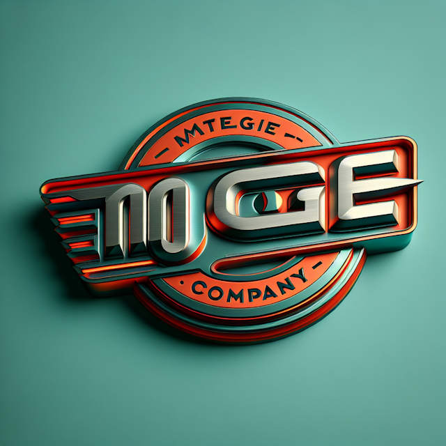 generate metallic 3d logo associated automotive industry prominently featuring name 'mage company' design bold reminiscent...