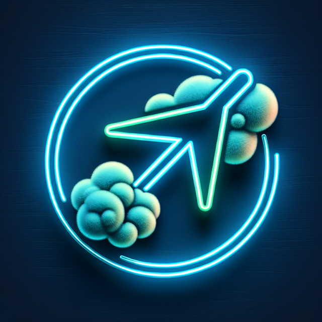 visually striking fluffy 3d logo emblematic aerospace industry utilize bold luminescent neon design main elements comprise...