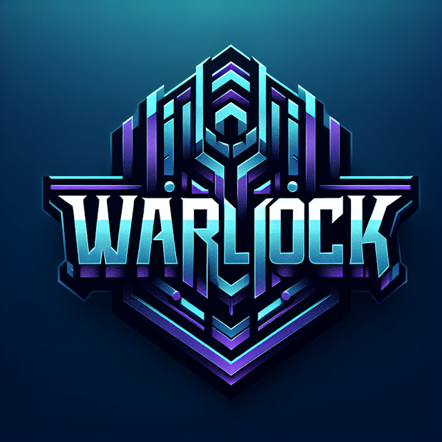 visually stunning gradient 3d logo fitting music industry name 'warlock' prominently featured design exude bold dystopian ...