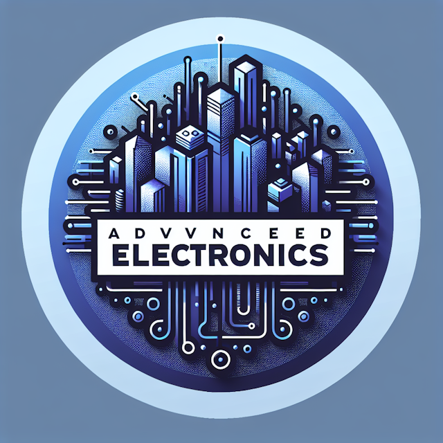 visually stunning transparent 3d logo intended technology industry logo prominently feature phrase 'advanced electronics' ...