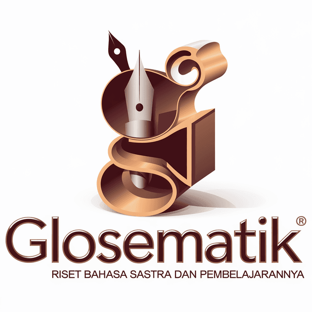 make 3d logo art design industry named "glosematik" slogan named " riset bahasa sastra dan pembelajarannya" full color