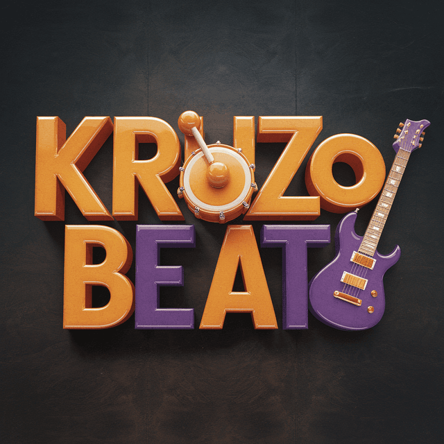 make 3d logo youtube industry named "kruzo beat" full color