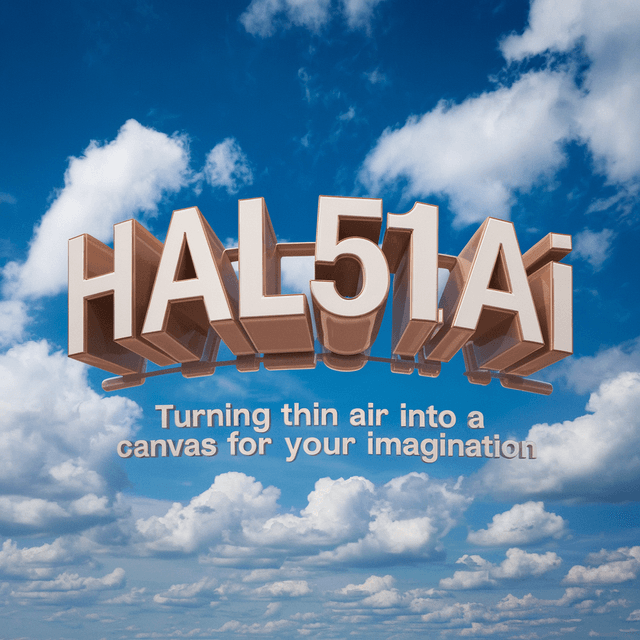 make levitate 3d logo education industry named "hal51ai" slogan named "turning thin air into canvas your imagination " ful...