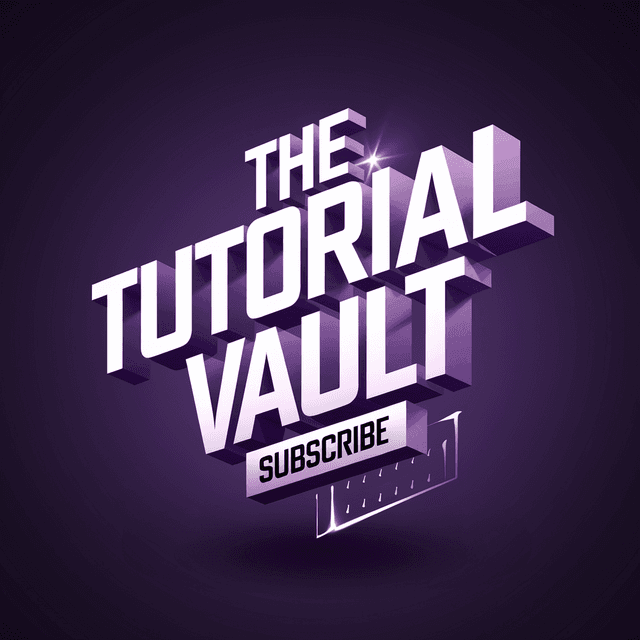 make levitate 3d logo youtube 
   industry named "the tutorial vault" slogan named "subscribe " full color style modern