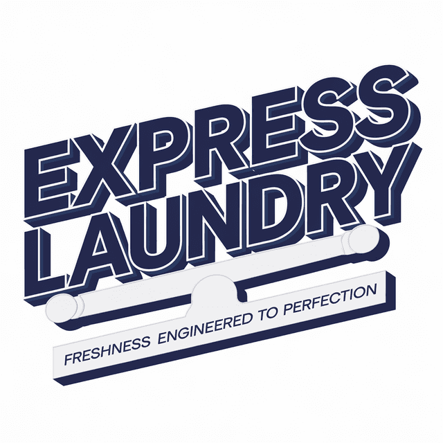 make levitate 3d logo legal services 
   industry named "express laundry" slogan named "freshness engineered perfection" f...