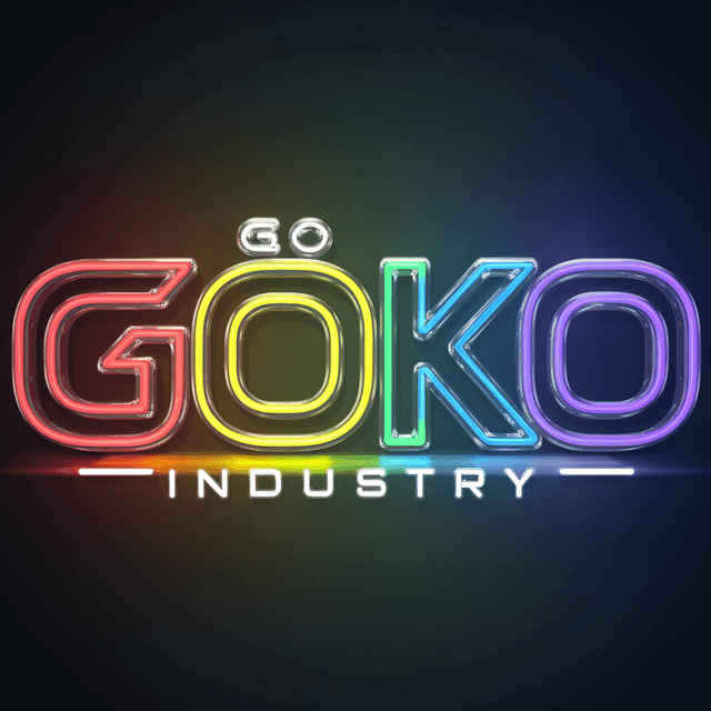 design sleek professional modern neon 3d logo youtube industry named "göko" 
    full color